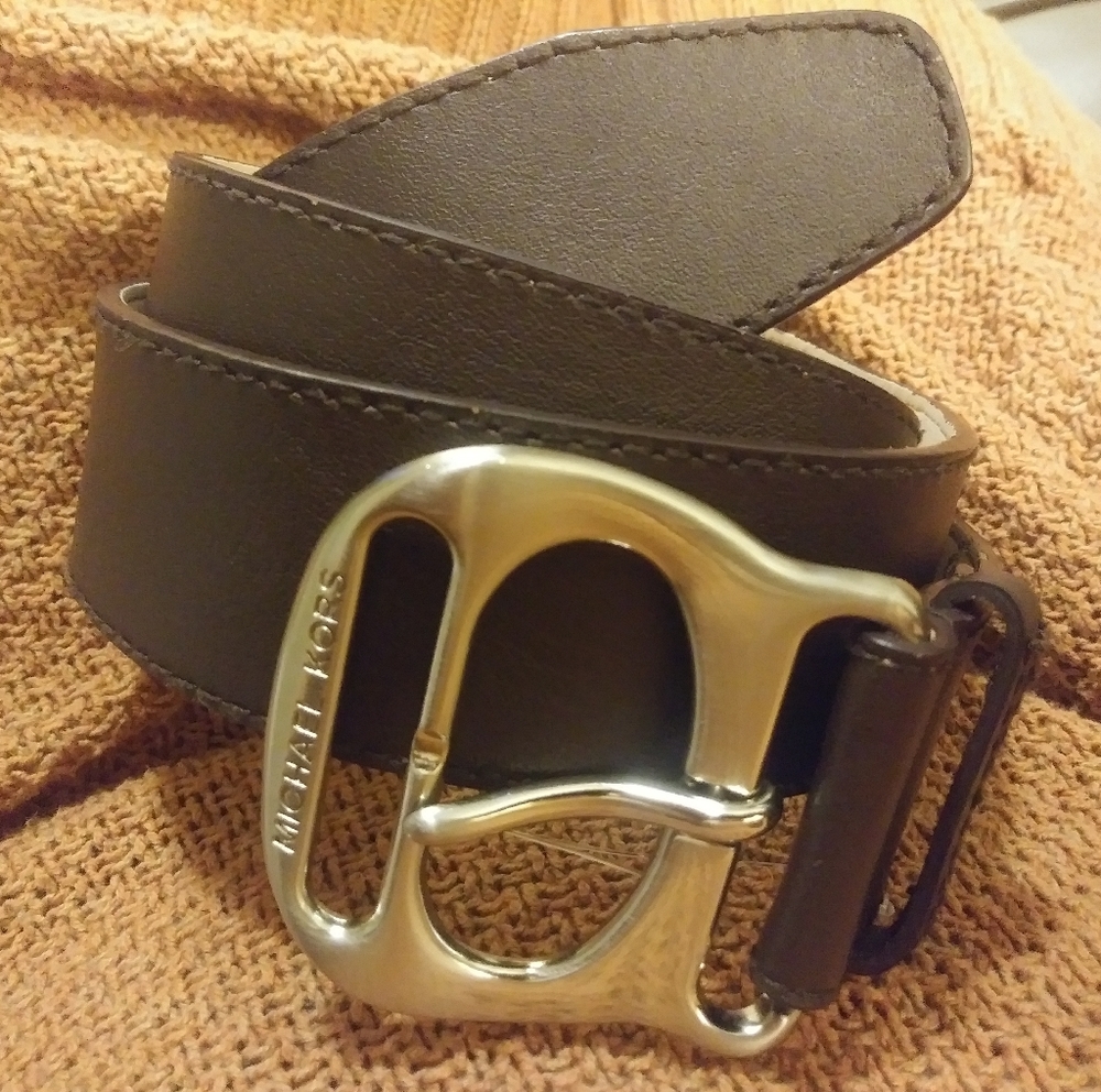 MICHAEL KORS Dark Brown leather Belt